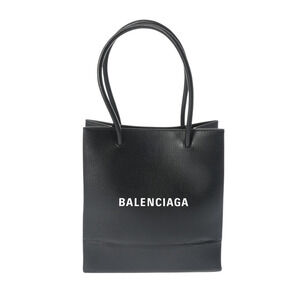 BALENCIAGA Shopping Tote XXS Bag Black Calfskin Handbag